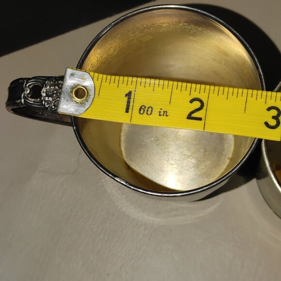 Rockford EPNS 526 1847 Roger Bros Monogram E Silver Soldered Nursery Cup Vintage - Picture 6 of 12